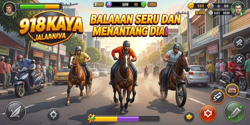 Tampilan gameplay balapan seru di 918KAYA.