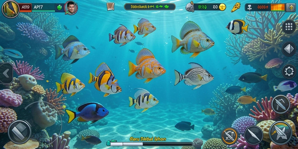 Tampilan gameplay Tembak Ikan yang seru dan dinamis.