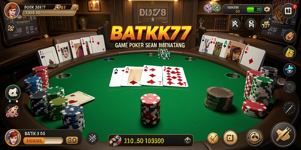Screenshot utama BATIK77 menampilkan gameplay seru dari permainan Poker.