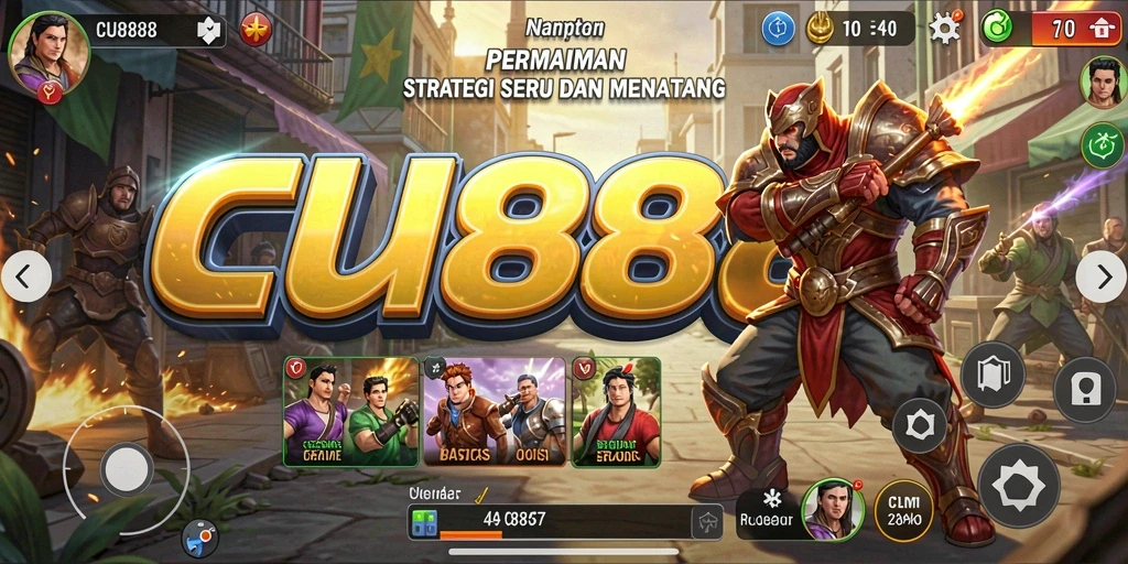 Tampilan gameplay strategis yang intens di CU888.