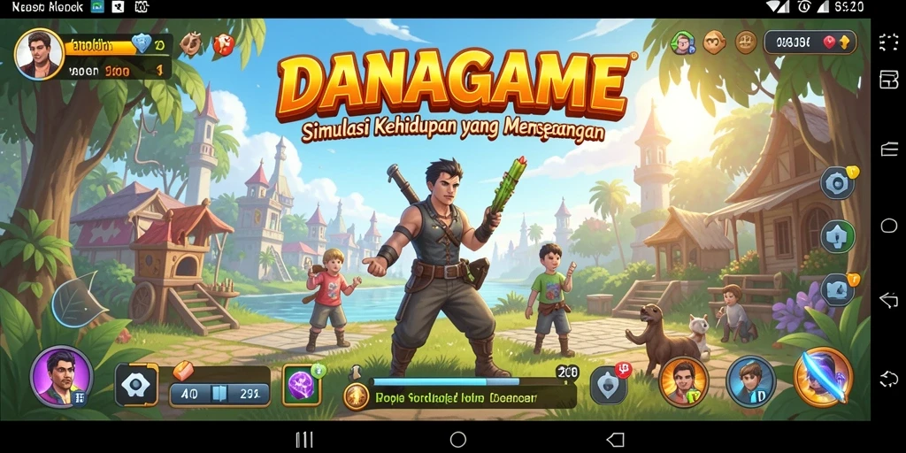 Screenshot gameplay menampilkan interaksi karakter dalam DANAGAME.