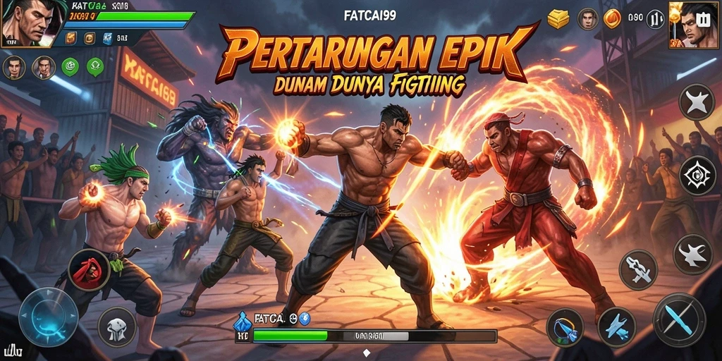 Tampilan gameplay dari FATCAI99 yang seru dan menampilkan pertarungan intens.