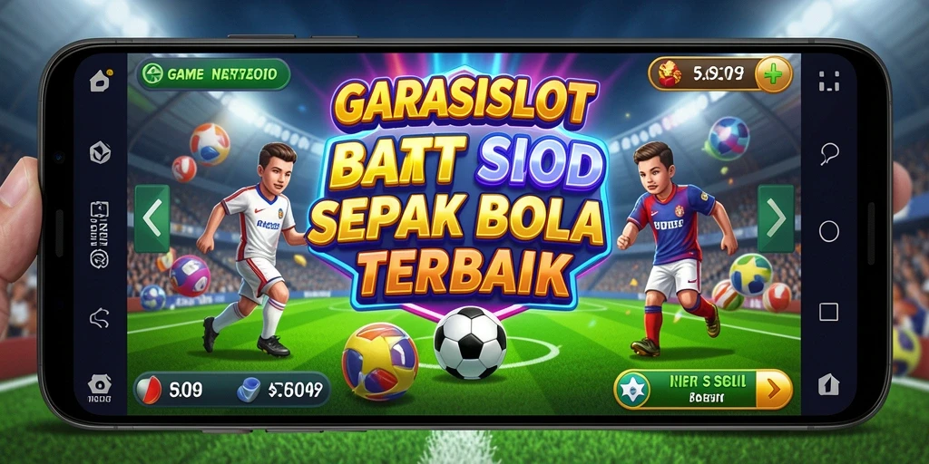 Screenshot GARASISLOT menunjukkan gameplay penuh aksi sepak bola.