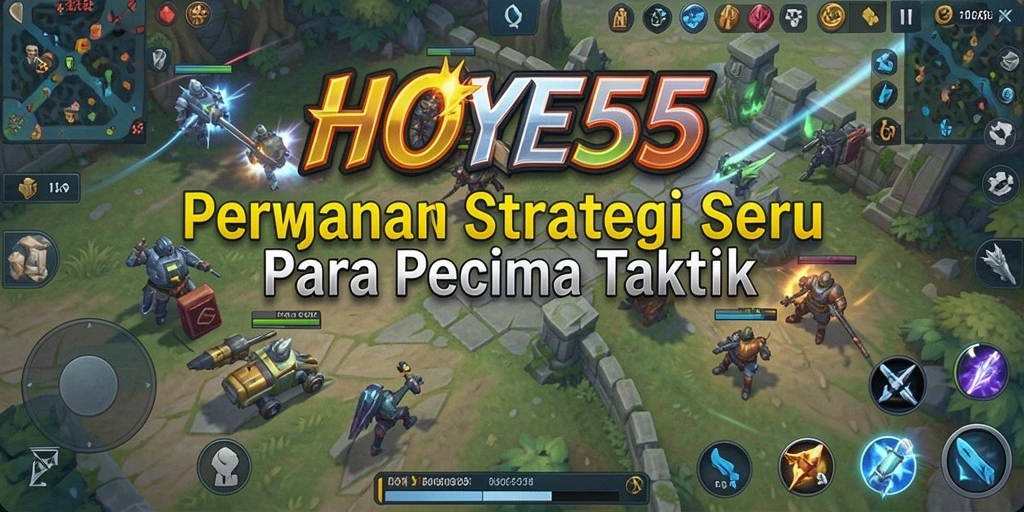 Screenshot gameplay HOYE55 menunjukkan pertempuran strategi yang mendebarkan.