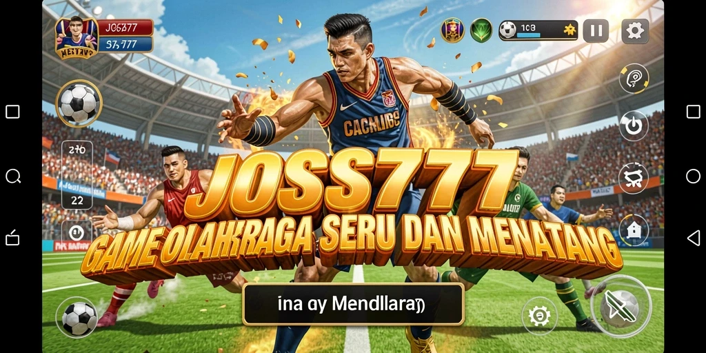 Tangkapan layar dari gameplay JOSS777 menampilkan momen mendebarkan pertandingan olahraga.