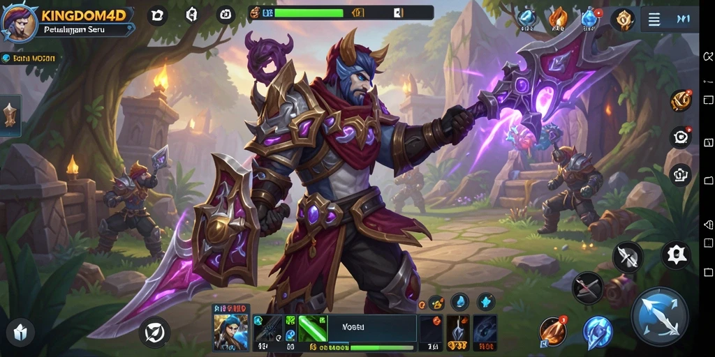 Screenshot gameplay KINGDOM4D menampilkan aksi pertempuran yang mendebarkan.