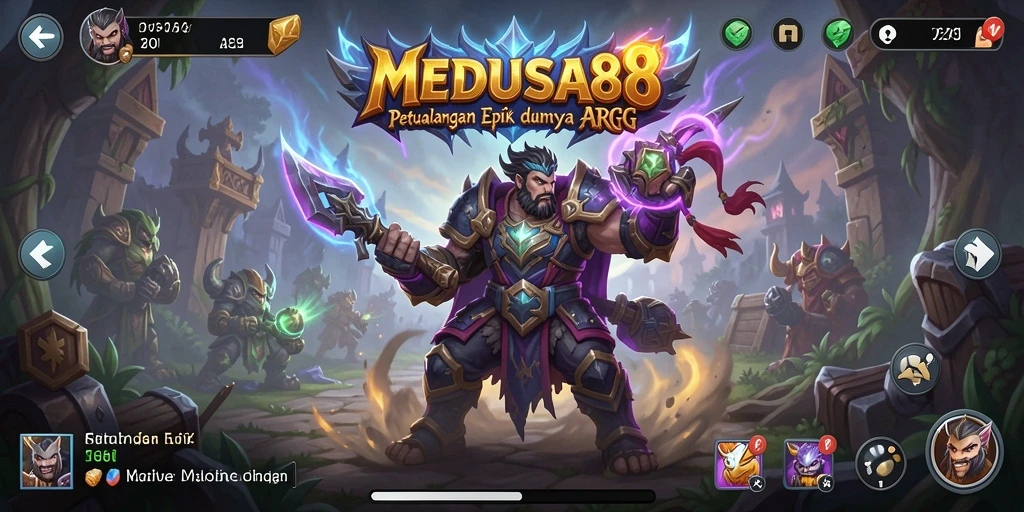Tampilan gameplay menegangkan dari MEDUSA88 dalam pertempuran ARPG.