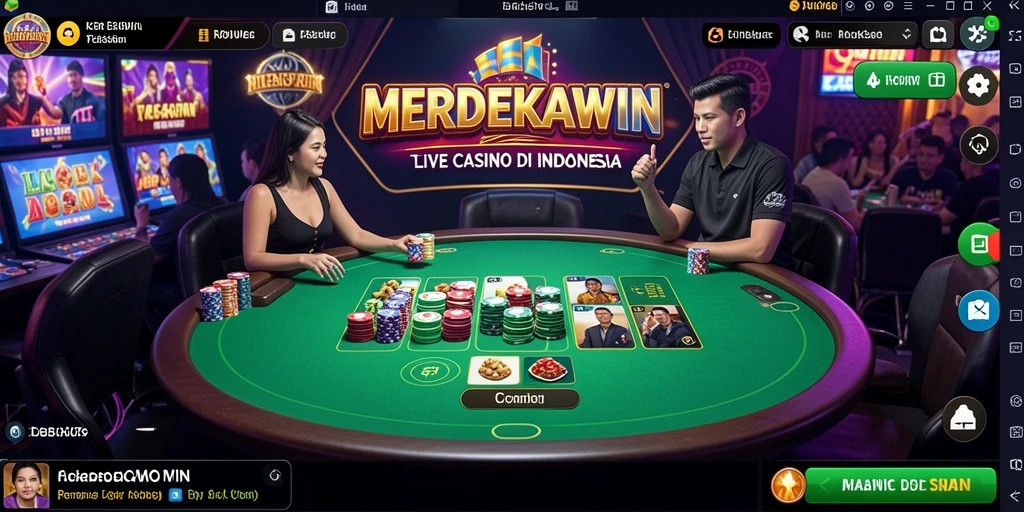 Melihat dealer langsung bermain di MERDEKAWIN dengan pemain lainnya.