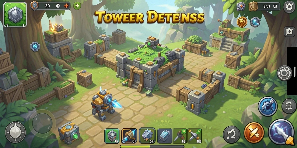 Tampilan gameplay MPO303 yang seru dalam pertempuran Tower Defense.