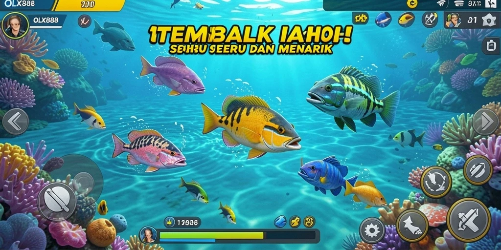 Tampilan screenshot OLX888 dengan gameplay Tembak Ikan yang menarik.