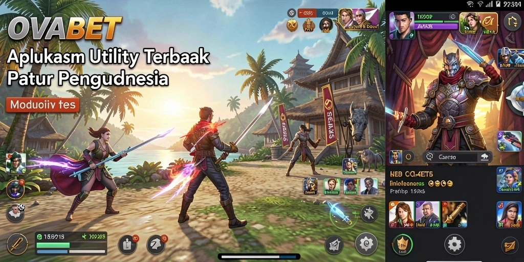 Screenshot utama OVABET menunjukkan antarmuka yang intuitif dan fitur-fitur menarik.