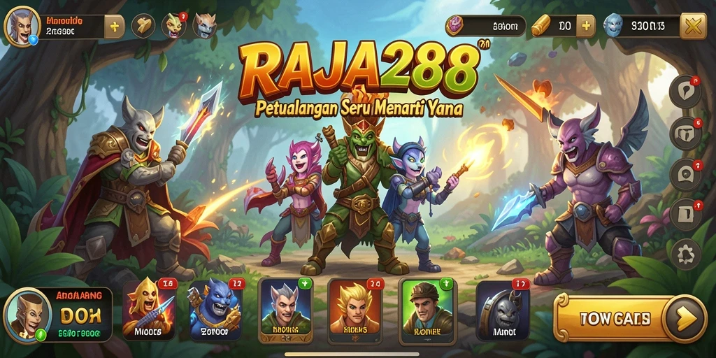 Tangkapan layar gameplay yang menampilkan petualangan epik di RAJA288.