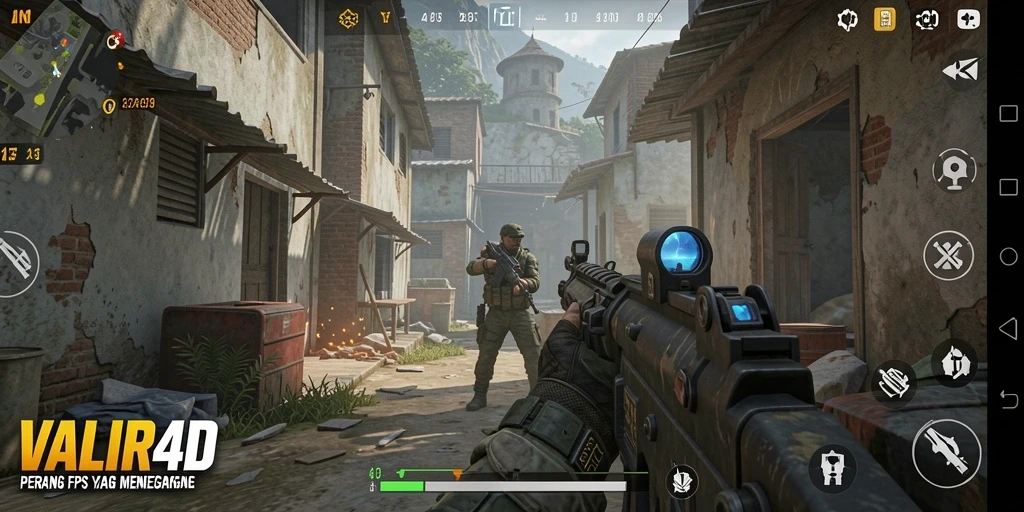 Screenshot utama VALIR4D menampilkan aksi menegangkan dan realistis dari gameplay FPS.