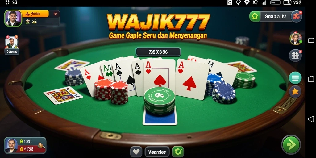 Tampilan seru gameplay WAJIK777 saat bermain Gaple.