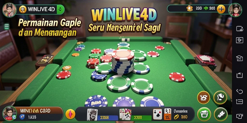 Tampilan menarik dari gameplay Gaple di WINLIVE4D.