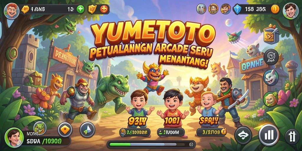 Tampilan gameplay seru dalam YUMETOTO dengan aksi Arcade yang menarik.